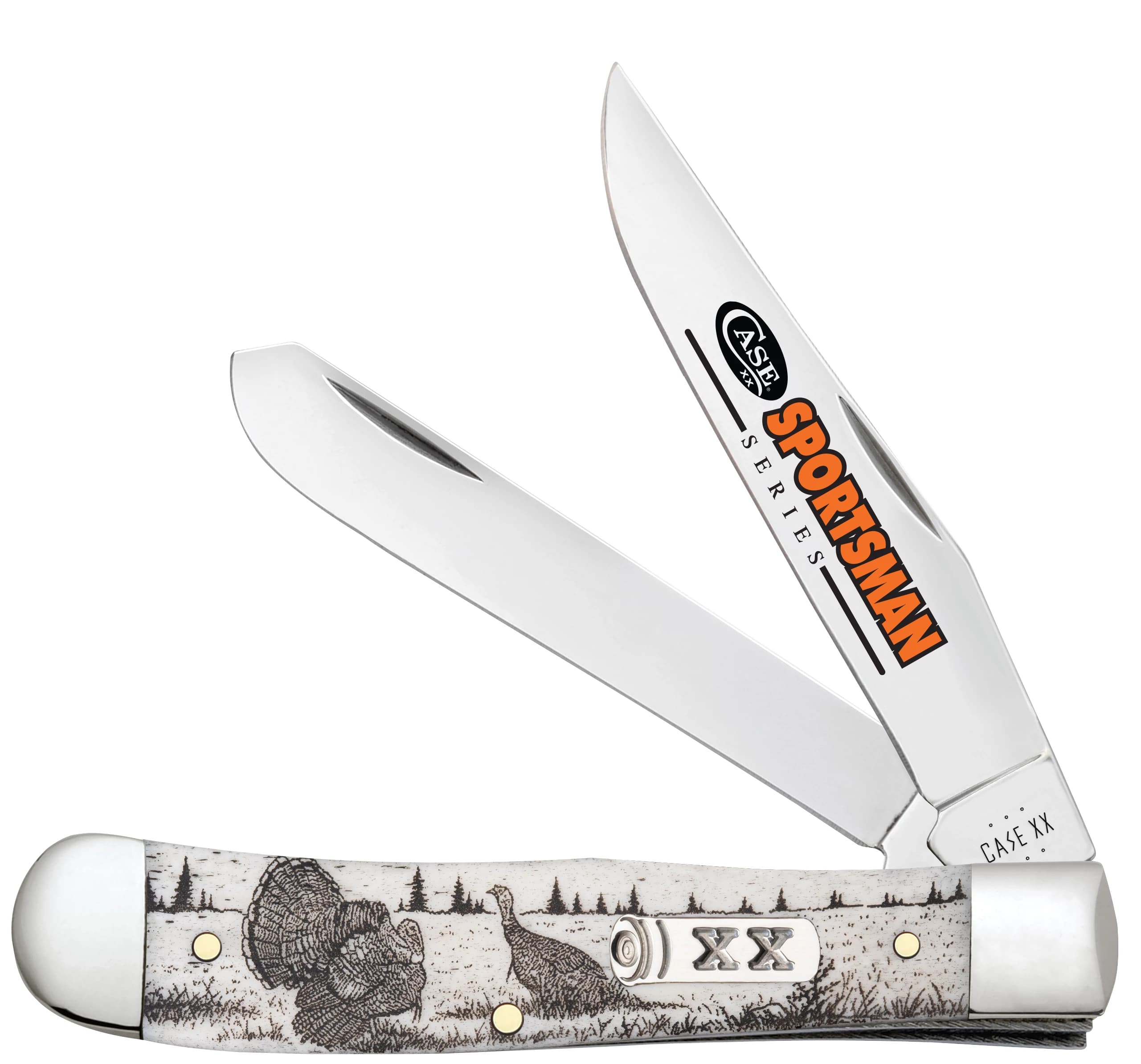 Sportsman Series Turkey Embellished Smooth Natural Bone Trapper 81221